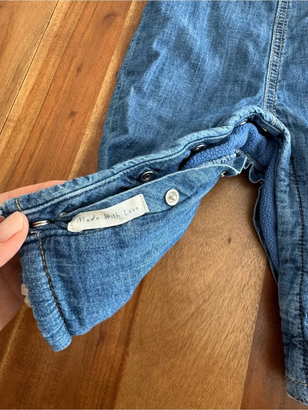 GAP Baby Blue Denim Sherpa-Lined Baby Overalls
